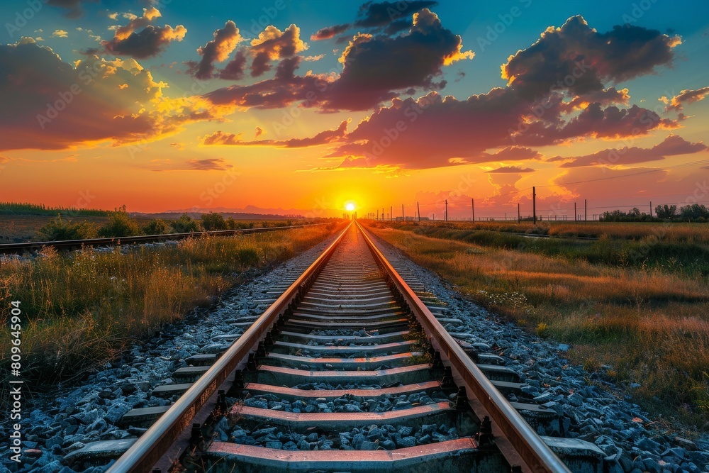 railway in autumn - Created with Generative AI Technology. Beautiful simple AI generated image in 4K, unique. railway in autumn - Created with Generative AI Technology. Beautiful simple AI generated image in 4K, unique.