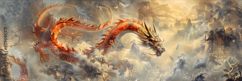 Background dragon auspicious pictures, wealth, good sales, attract people