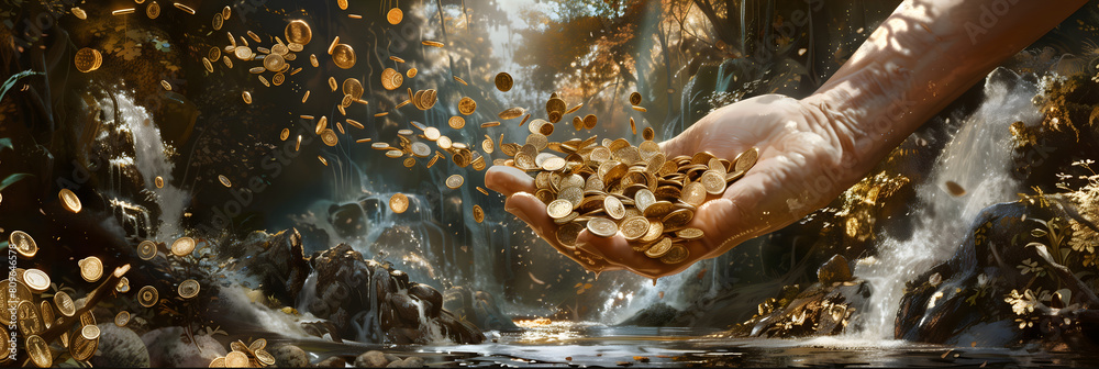 Background a person holding a gold cube in their hand Background a person holding a gold cube in their hand