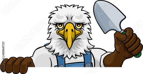 Eagle Gardener Gardening Animal Mascot photo