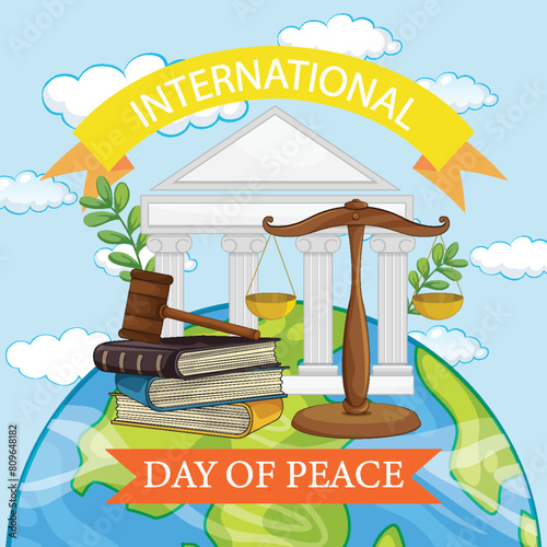 Colorful depiction of justice and global peace
