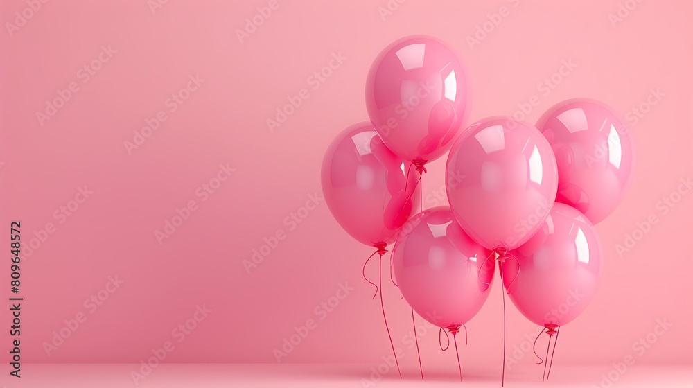 balloons of pink color pink background