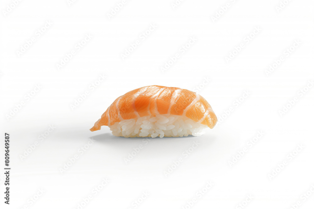 a sushi on a white surface with a white background