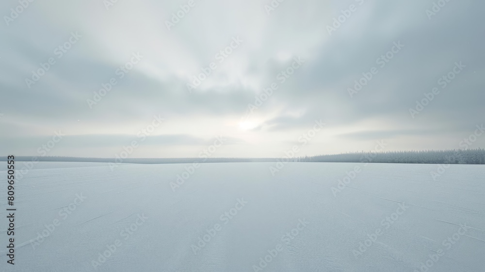 Obraz premium Empty snowy field