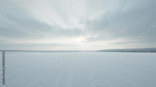 Empty snowy field