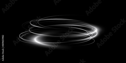 Light white Twirl. Curve light effect of white line. Luminous white circle. Light white pedistal, podium, platform, table. Vector PNG. Vector illustration	