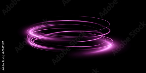 Luminous pink podium lines png of speed. Light glowing effect png. Abstract motion lines. Light trail wave  fire path trace line  car lights  optic fiber and incandescence curve twirl  