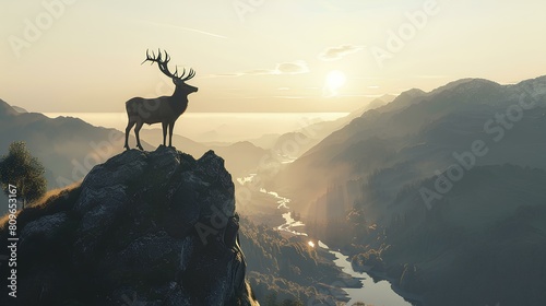 deer on the mountains