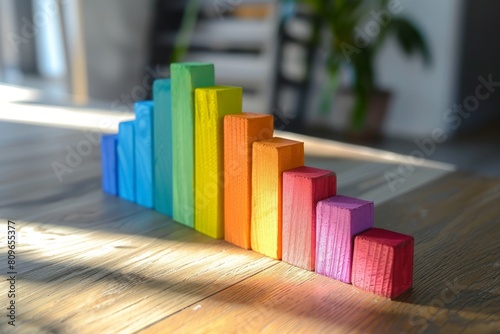 A close-up of pastel-colored building blocks AI generated illustration. Beautiful simple AI generated image in 4K, unique.