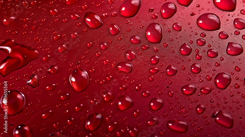 Water drops on a red background