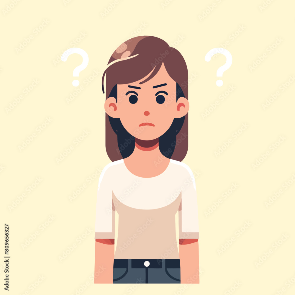 cartoon of a person standing with a confused expression cartoon of a person standing with a confused expression