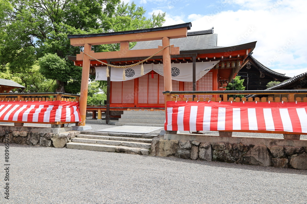 A Japanese temple in Kyoto : the scene of a subordinate shrine in the precincts of To-ji Temple A Japanese temple in Kyoto : the scene of a subordinate shrine in the precincts of To-ji Temple
