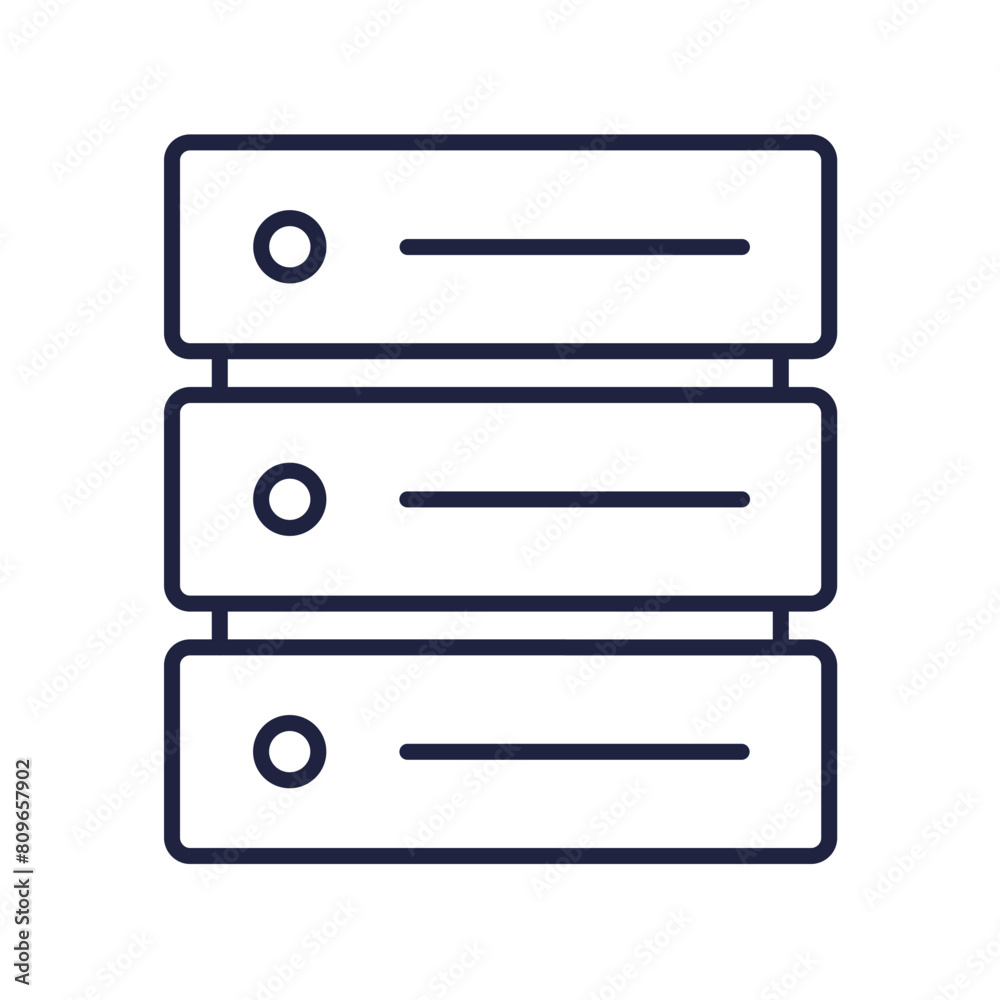 Hosting server line icon. Simple flat illustration for website and mobile app. Web hosting logo. Modern database linear symbol. Computer server pictogram. Editable vector stroke. Pixel perfect. Hosting server line icon. Simple flat illustration for website and mobile app. Web hosting logo. Modern database linear symbol. Computer server pictogram. Editable vector stroke. Pixel perfect.