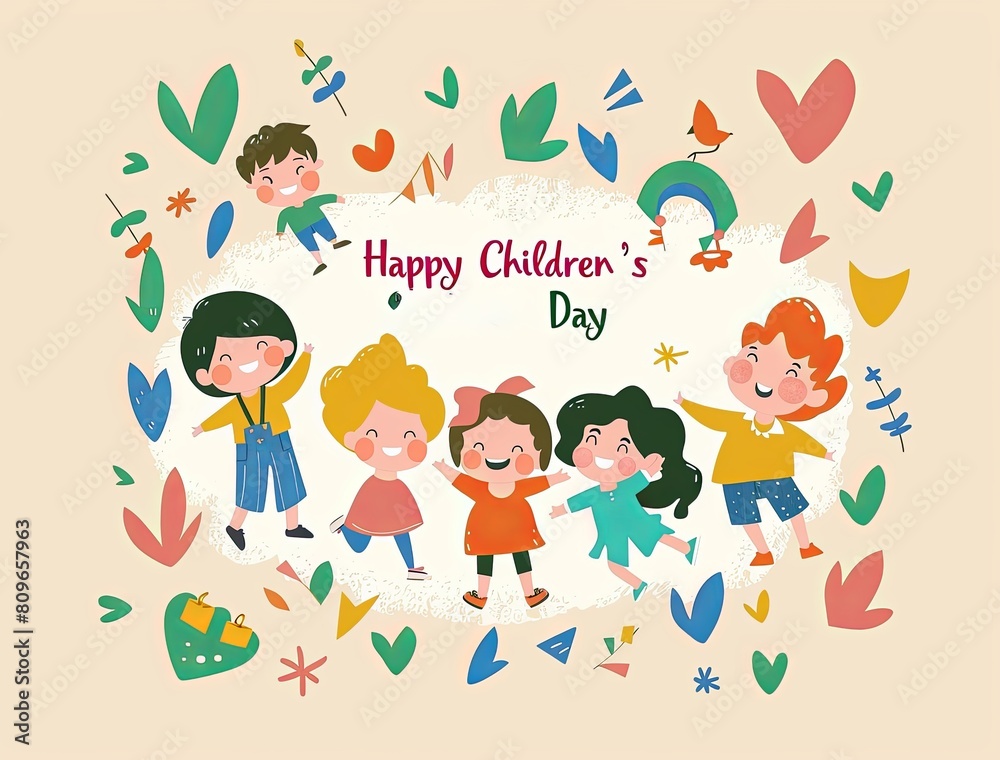 Happy childrens day abstract illustration Happy childrens day abstract illustration