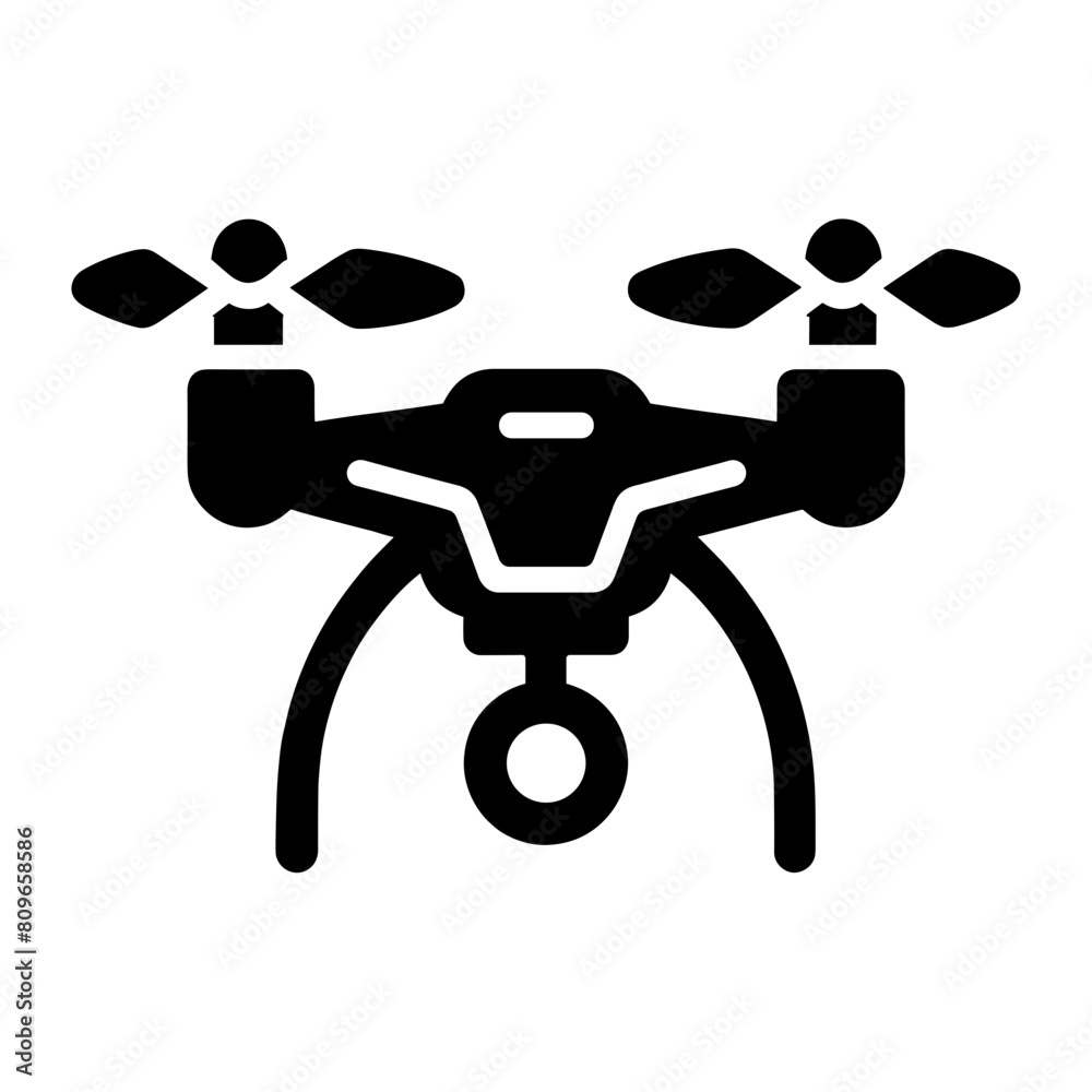 Simple Monochrome Icon of Drone Simple Monochrome Icon of Drone