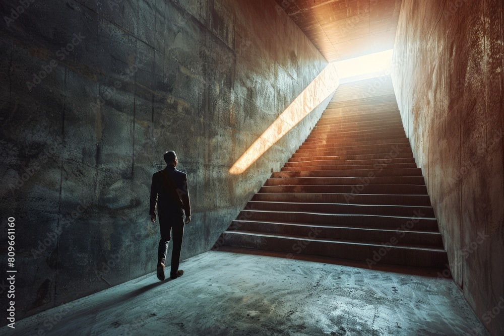 Step-by-Step Growth Graph with Stairs Arrows - Visual Strategy for Achieving Incremental Business Success. Beautiful simple AI generated image in 4K, unique. Step-by-Step Growth Graph with Stairs Arrows - Visual Strategy for Achieving Incremental Business Success. Beautiful simple AI generated image in 4K, unique.