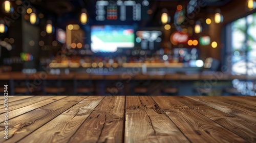 Sports Bar Counter with Blurred TV Displays Generative AI