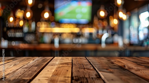 Sports Bar Counter with Blurred TV Displays Generative AI