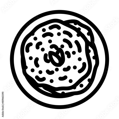 aloo paratha indian cuisine line icon vector. aloo paratha indian cuisine sign. isolated contour symbol black illustration