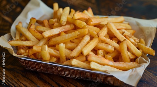 Delicious French fries on a white plate