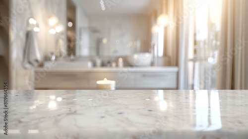 Elegant Bathroom Interior with Marble Counter Generative AI