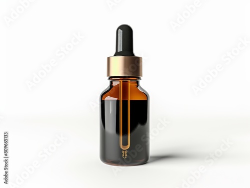 Oil dropper bottle mockup isolated on white background  featuring a sleek  modern design perfect for essential oils