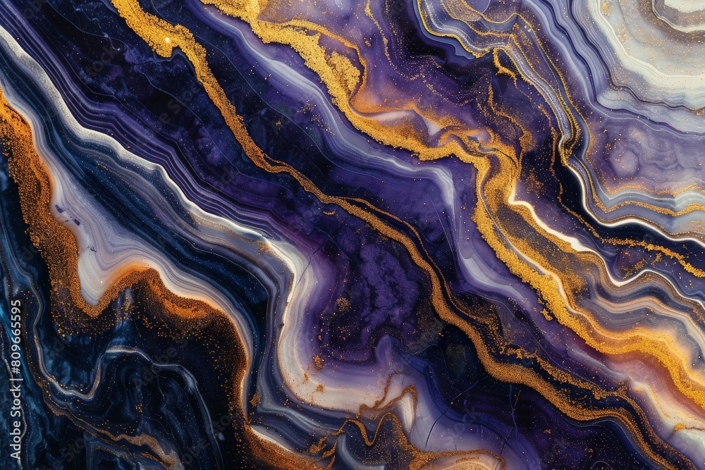 Obraz premium Abstract marble marbled marble stone granite texture luxury background banner - Orange yellow gold red color waves swirls structure.. Beautiful simple AI generated image in 4K, unique.