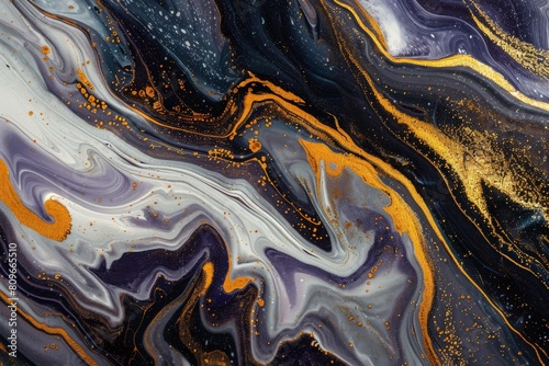 Abstract marble marbled ink painted painting texture luxury background banner - Blue waves swirls gold painted splashe | Generative AI. Beautiful simple AI generated image in 4K, unique.