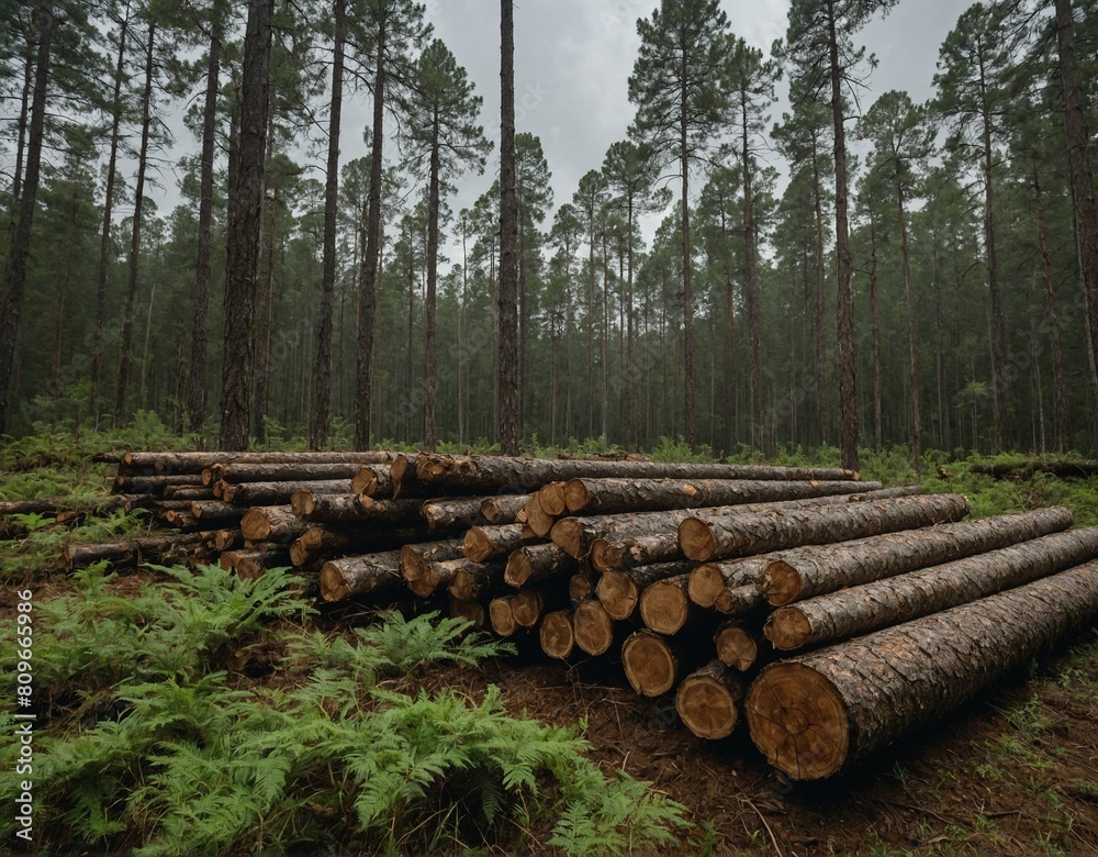 A sustainable forestry operation implementing responsible logging practices and forest management strategies to protect plant habitats. A sustainable forestry operation implementing responsible logging practices and forest management strategies to protect plant habitats.
