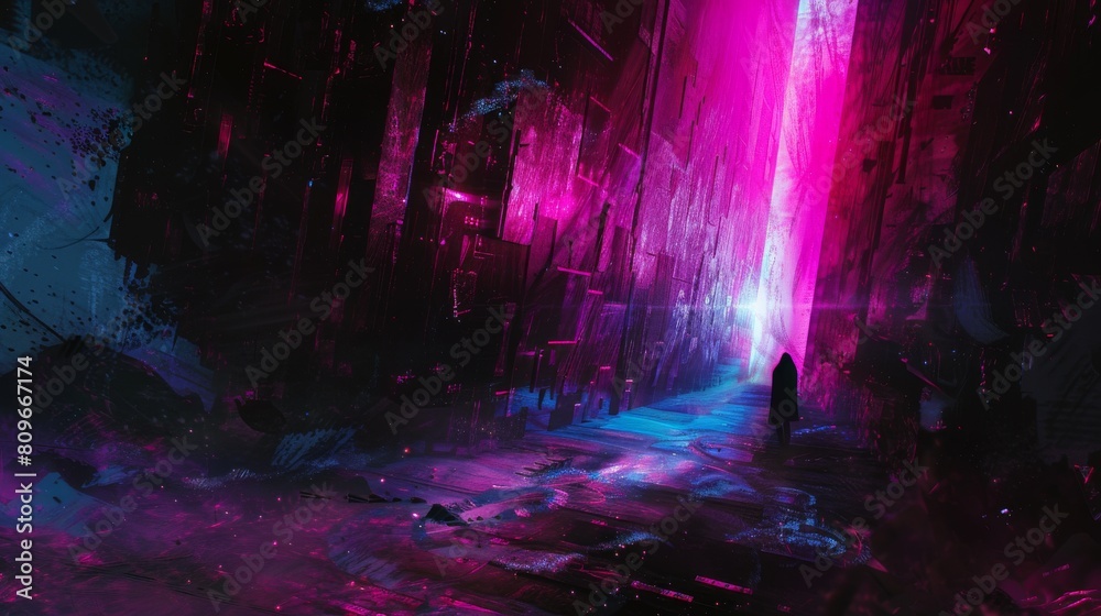 Secret alley of the future world, technology, world, future, Generative Ai. Secret alley of the future world, technology, world, future, Generative Ai.