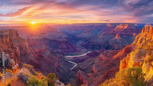 The Grand Canyon is a steep-sided canyon carved by the Colorado River in Arizona photo