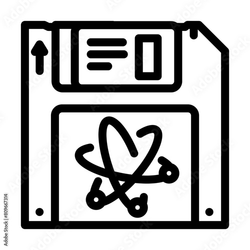 memory quantum technology line icon vector. memory quantum technology sign. isolated contour symbol black illustration