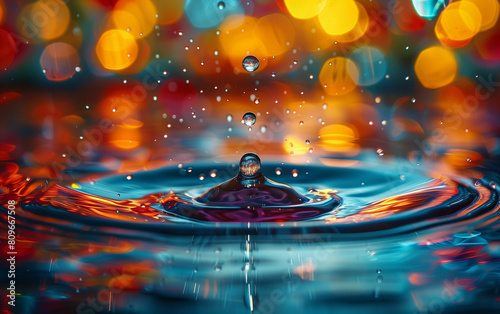 Water drop with crown. Generative AI