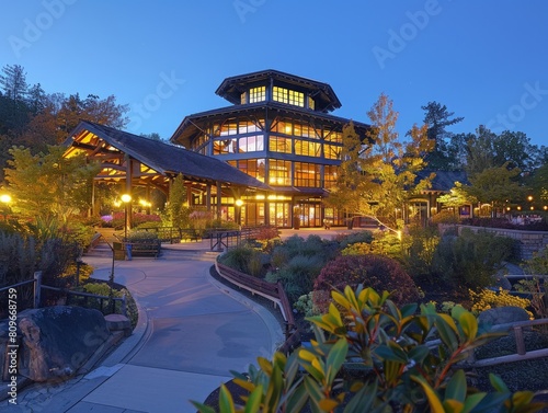 Oregon Shakespeare Festival in Ashland, Oregon, USA, one of the oldest and largest professional non-profit theatres in the nation, offering a mix of Shakespearean and contemporary theatre productions photo