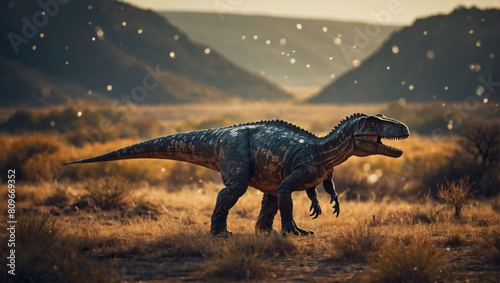 Prehistoric Vista  Dinosaur-Dotted Landscape from Ages Past