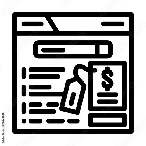 brand serp seo line icon vector. brand serp seo sign. isolated contour symbol black illustration