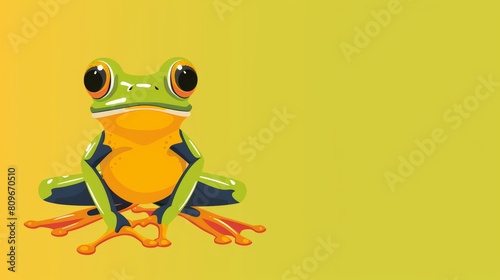 Vibrant Frog on Stylish Background Generative AI