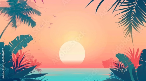 Vibrant Spring Break Design Background Generative AI