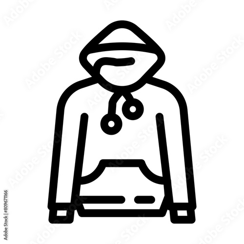 hoodie streetwear cloth fashion line icon vector. hoodie streetwear cloth fashion sign. isolated contour symbol black illustration