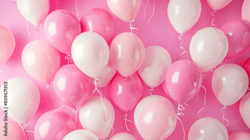 Balloons color pink and white. Balloons color pink and white.