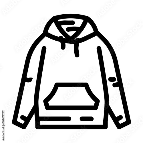 oversized hoodie streetwear cloth fashion line icon vector. oversized hoodie streetwear cloth fashion sign. isolated contour symbol black illustration