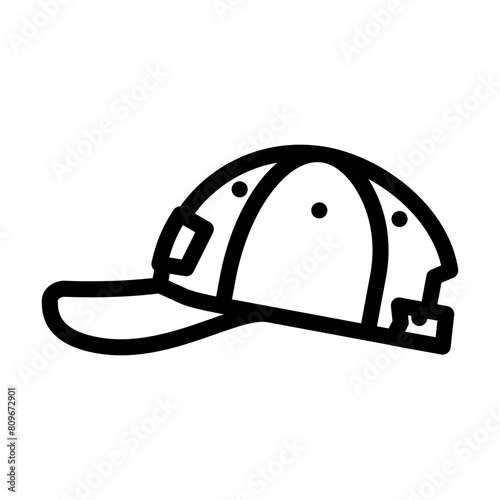 snapback hat streetwear cloth fashion line icon vector. snapback hat streetwear cloth fashion sign. isolated contour symbol black illustration photo