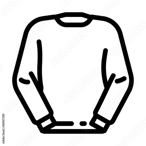 crewneck sweatshirt streetwear cloth fashion line icon vector. crewneck sweatshirt streetwear cloth fashion sign. isolated contour symbol black illustration