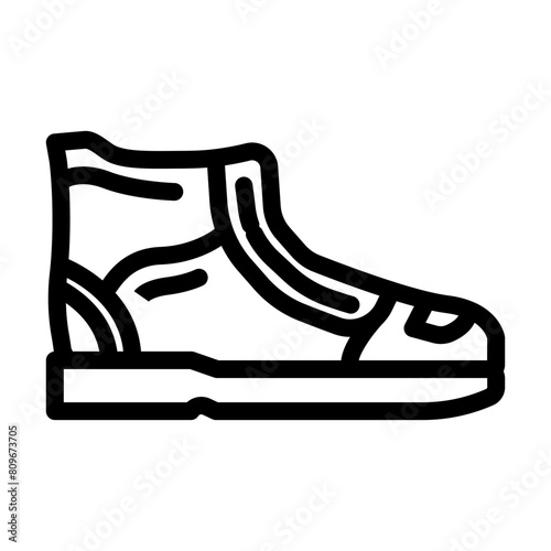 high top sneakers streetwear cloth fashion line icon vector. high top sneakers streetwear cloth fashion sign. isolated contour symbol black illustration