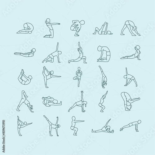 vector variety of yoga postures