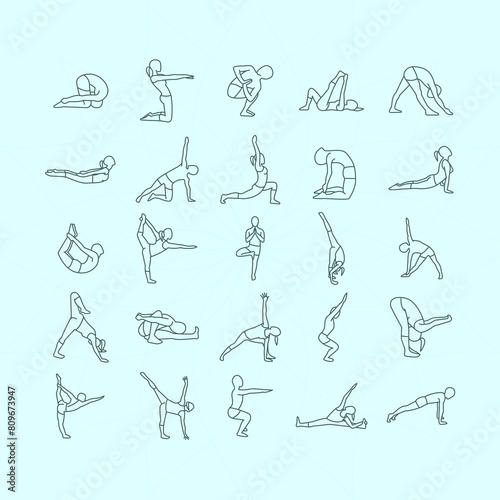 vector variety of yoga postures