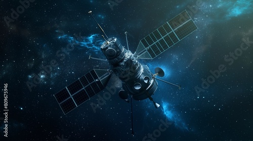 A Communications Satellite In Geosynchronous Earth Orbit. photo