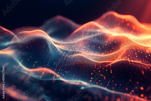 A wave of light close-up with dark background photo