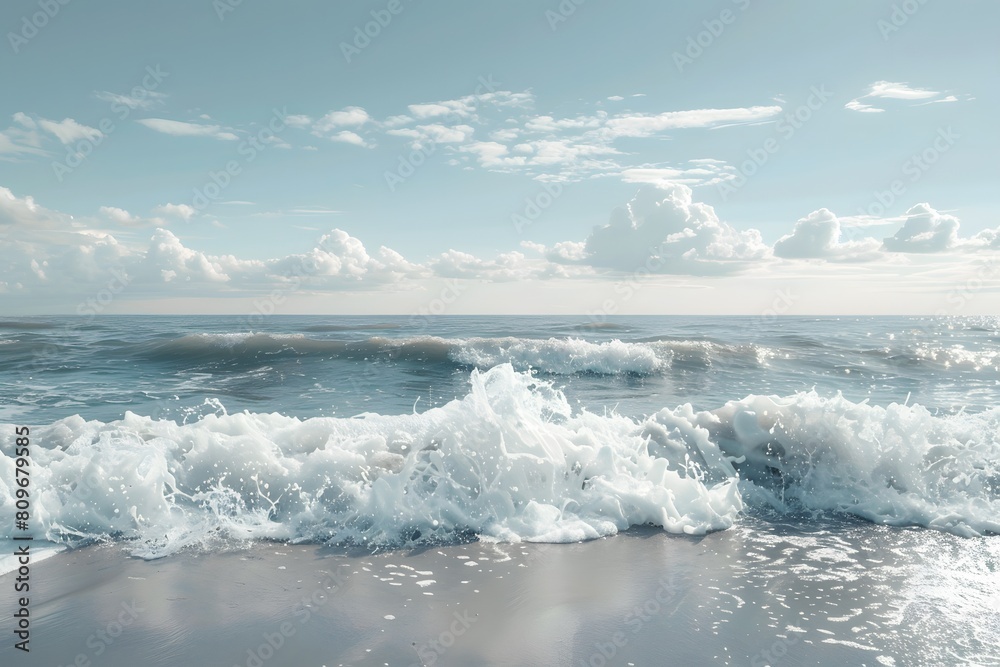A wave approaching the sandy shore of a beach A wave approaching the sandy shore of a beach