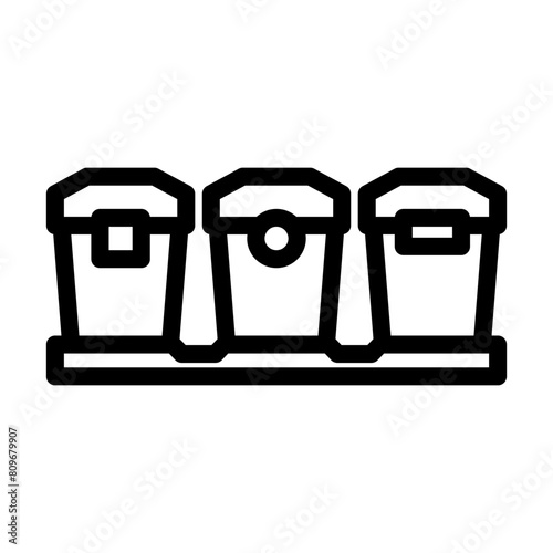 segregation waste sorting line icon vector. segregation waste sorting sign. isolated contour symbol black illustration